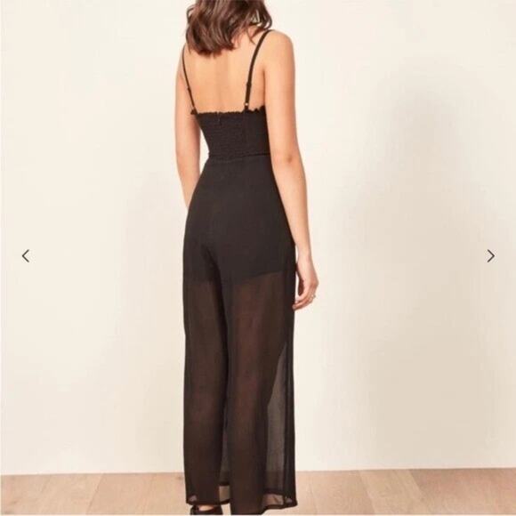 Reformation Fergie Cut Out Black Jumpsuit Size 6 - Picture 4 of 10